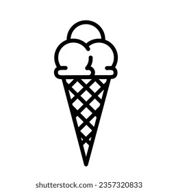 Icono vectorial de helado aislado en fondo blanco. 