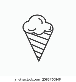 Ice cream vector icon isolated in black line