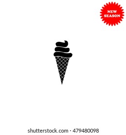 Ice cream vector icon isolated on white background.