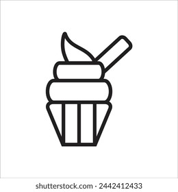 ice cream vector icon line template