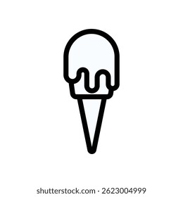Ice cream vector icon. Minimalistic illustration of cold dessert. Summer season concept.