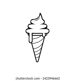 Ice cream vector icon on white background