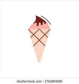 Ice cream vector icon on white background.
