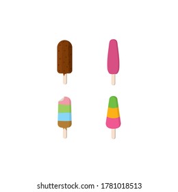 Icono vectorial de helado en el diseño de fondo blanco 