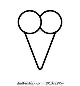 ice cream vector icon on white background color editable