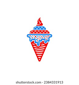 Ice cream vector icon on white background.