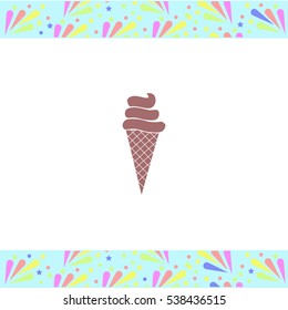 Ice cream vector icon on white background. Isolated illustration. Business picture.