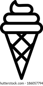 Ice Cream Vector Icon in Outline Style. Ice cream is a sweetened frozen food typically eaten as a snack or dessert. Vector illustration icon can be used for an app, website, or part of a logo.