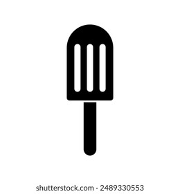 Ice cream vector icon. Popsicle simple solid icon black illustration for web and app on white background.