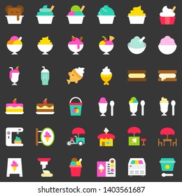 Ice cream vector icon set, flat design