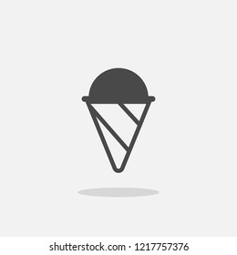Ice cream vector icon with shadow