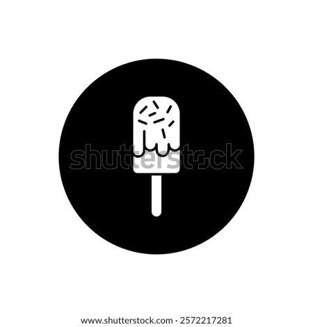Ice cream vector icon, ice cream stick symbol flat design.