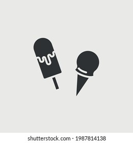 icono del vector del helado postre dulce
