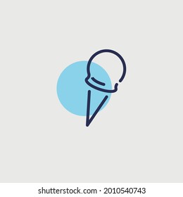 icono del vector del helado postre dulce