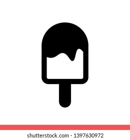 Ice cream vector icon, tasty symbol. Simple, flat design for web or mobile app
