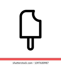 Ice cream vector icon, tasty symbol. Simple, flat design for web or mobile app