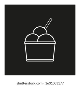 ice cream vector icon with three balls