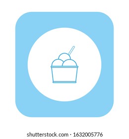 ice cream vector icon with three balls