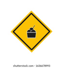 ice cream vector icon with three balls