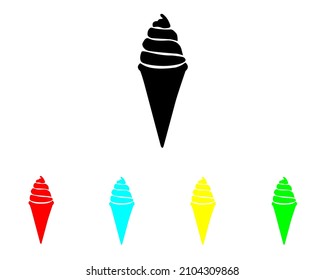 Ice Cream Vector Icon. Ice cream icon in trendy flat style. Set elements in colored icons, Ice cream icon illustration isolated on white background	