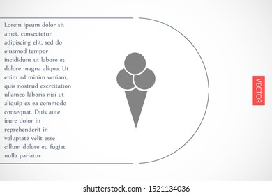 Ice Cream vector icon.Ice Cream for the use Ice icon Cream for sale icon. Ice Cream melting icon. flat design