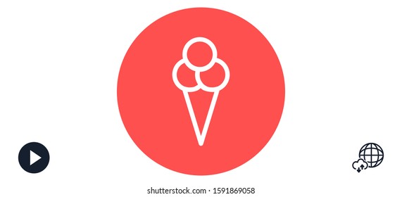 Ice Cream vector icon.Ice Cream for the use Ice icon Cream for sale icon. Ice Cream melting icon. flat design