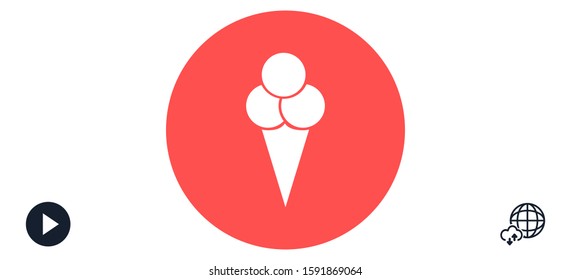 Ice Cream vector icon.Ice Cream for the use Ice icon Cream for sale icon. Ice Cream melting icon. flat design