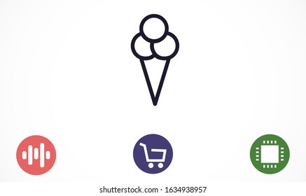 Ice Cream vector icon.Ice Cream for the use Ice icon Cream for sale icon. Ice Cream melting icon. flat design