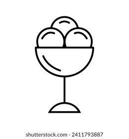 Ice cream vector icon. Waffle cone illustration sign. Ice lolly symbol. Frozen juice logo.