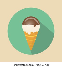 Ice cream Vector. Icon for web and mobile application. Flat design style.