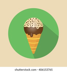 Ice cream Vector. Icon for web and mobile application. Flat design style.