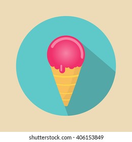 Ice cream Vector. Icon for web and mobile application. Flat design style.