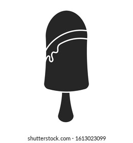 Ice cream vector icon.Black vector icon isolated on white background ice cream .