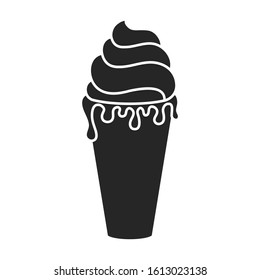 Ice cream vector icon.Black vector icon isolated on white background ice cream .