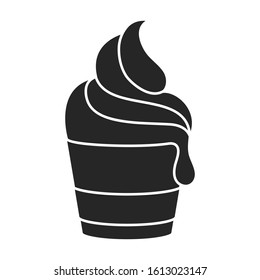 Ice cream vector icon.Black vector icon isolated on white background ice cream .
