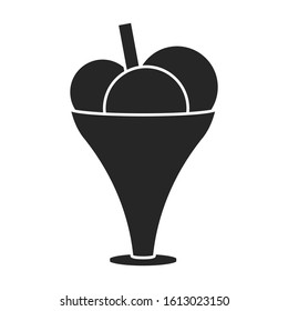 Ice cream vector icon.Black vector icon isolated on white background ice cream .