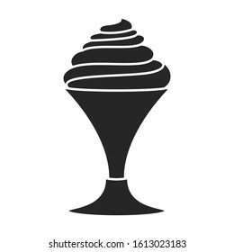 Ice cream vector icon.Black vector icon isolated on white background ice cream .