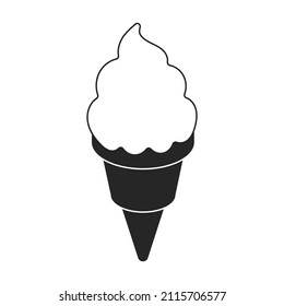 Ice cream vector icon.Black vector icon isolated on white background ice cream.