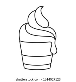 Ice cream vector icon.Line vector icon isolated on white background ice cream .