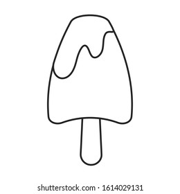 Ice cream vector icon.Line vector icon isolated on white background ice cream .