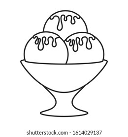 Ice cream vector icon.Line vector icon isolated on white background ice cream .