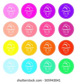 Ice cream vector icons in different colors