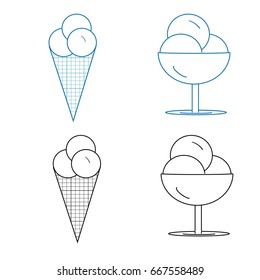 Ice cream  vector, icons, hand drawn