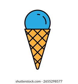 Iconos del vector del helado. Signo de ilustración de cono de gofre. Símbolo del poli de hielo. Logo de zumo congelado.