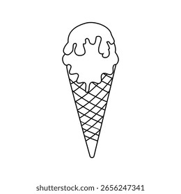Iconos del vector del helado. Signo de ilustración de cono de gofre. Símbolo del poli de hielo. Logo de zumo congelado.