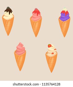 ice cream, vector illustration