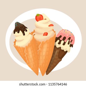 ice cream, vector illustration