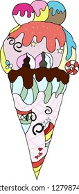 Ice cream. Vector illustration.