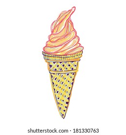 Ice cream, vector illustration