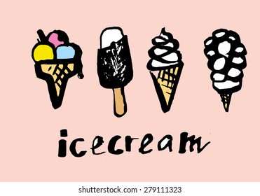 Ice cream vector illustration